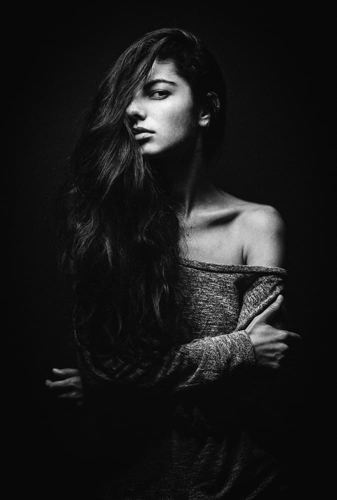 Mysterious Woman Portrait by Artem Vasilenko — canvas wall art