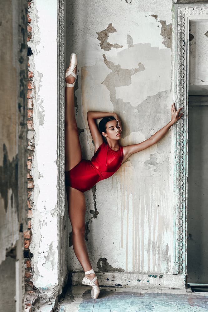 Graceful Ballerina Stretch by Ruslan Bolgov — canvas wall art