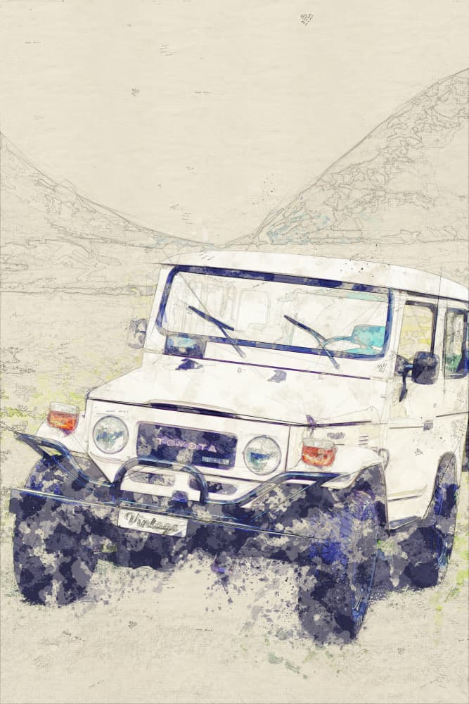 Vintage Offroad Adventure by Lembayung senja studio [Vintage Poster] — canvas wall art