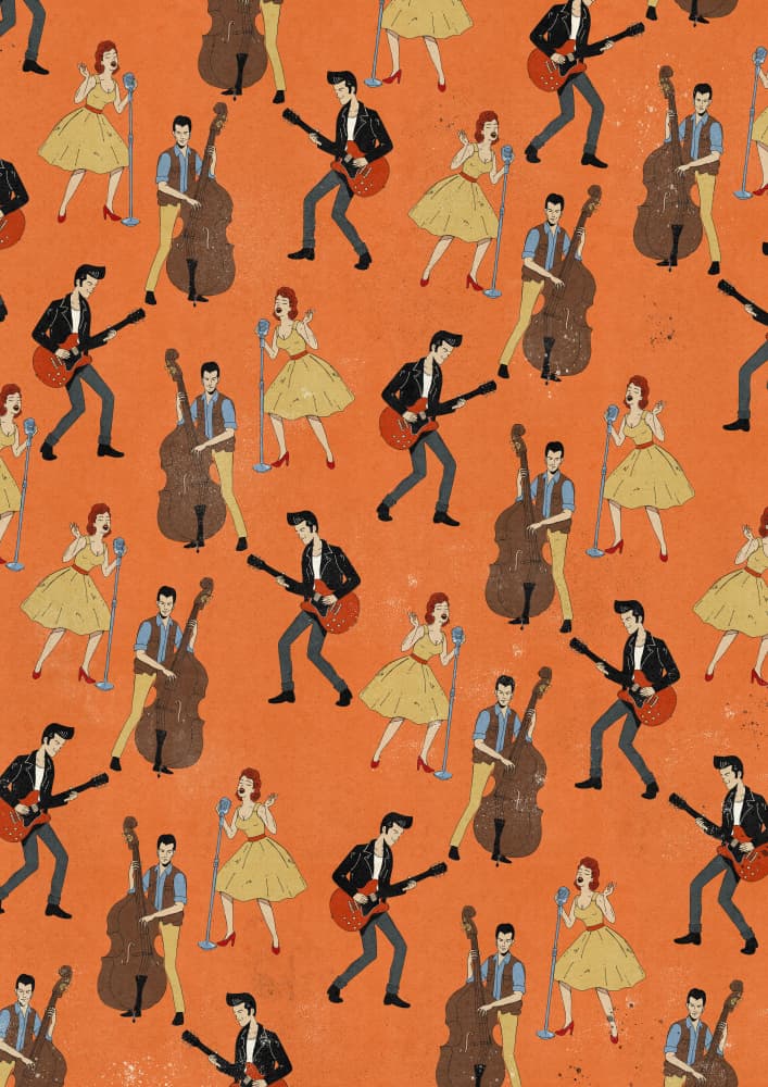 Retro Rock And Roll by Nicholas — canvas wall art
