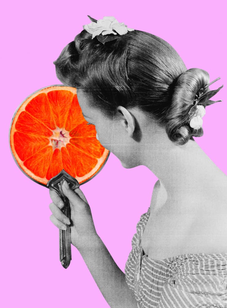 Retro Orange Mirror by Circular Concepts — canvas wall art
