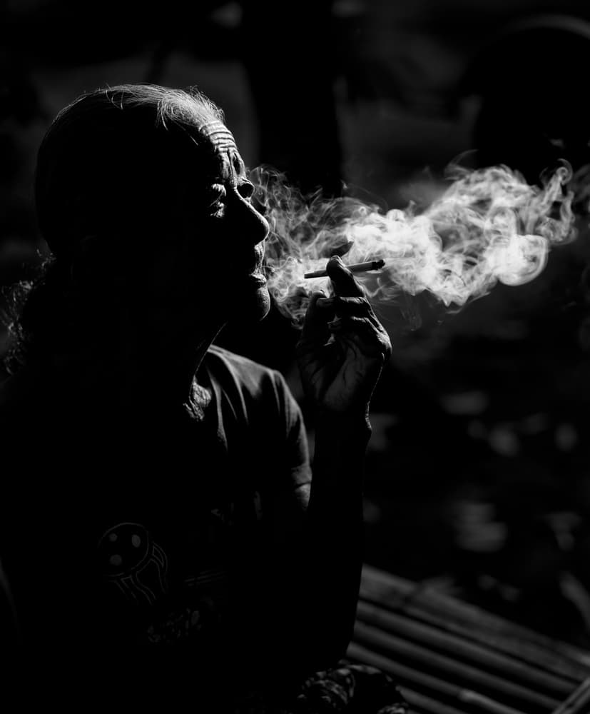 Dramatic Smoke Portrait by Phil Green — canvas wall art