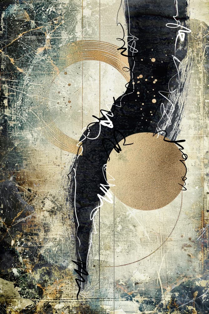 Dynamic Gold Abstract by Rafal Kulik — canvas wall art