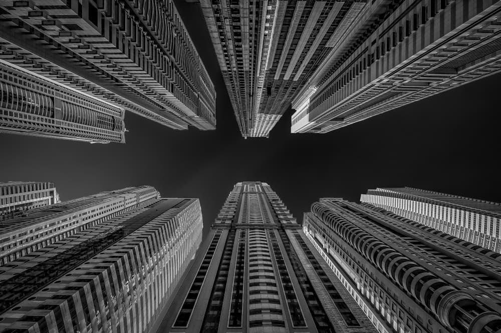 Towering Urban Perspective by Peter Bijsterveld — canvas wall art
