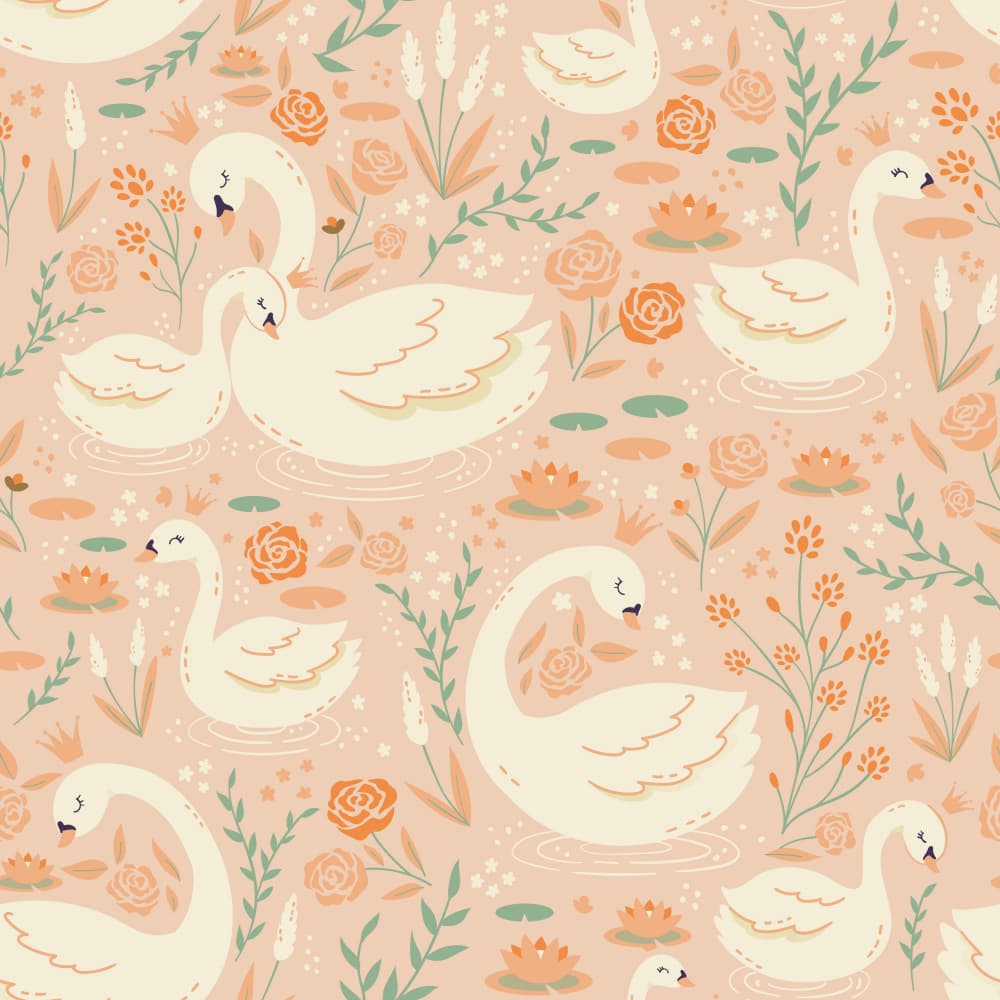 Sweet Swan Family by Weronika Gross — canvas wall art