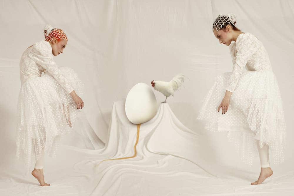 Surreal Women and Egg by Christine von Diepenbroek — canvas wall art