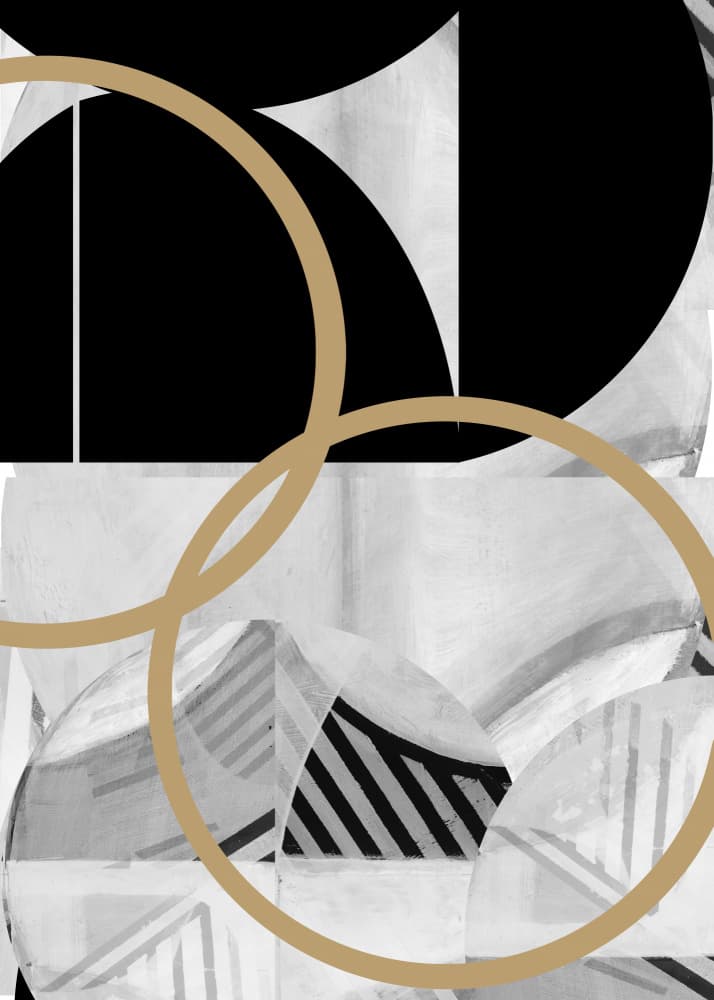 Abstract Golden Curves by cartissi — canvas wall art
