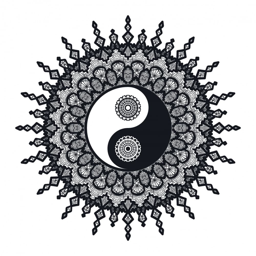 Yin Yang Mandala Balance by Marika Barsrsind — canvas wall art