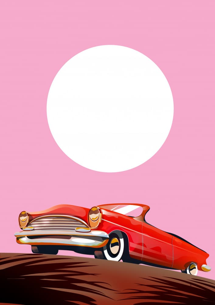 Pink Sunset Convertible by Nicholas — canvas wall art
