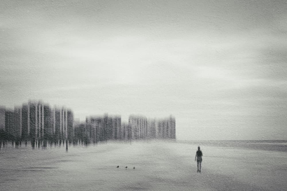 Solitary Beach Walk by Cindy Liu — canvas wall art