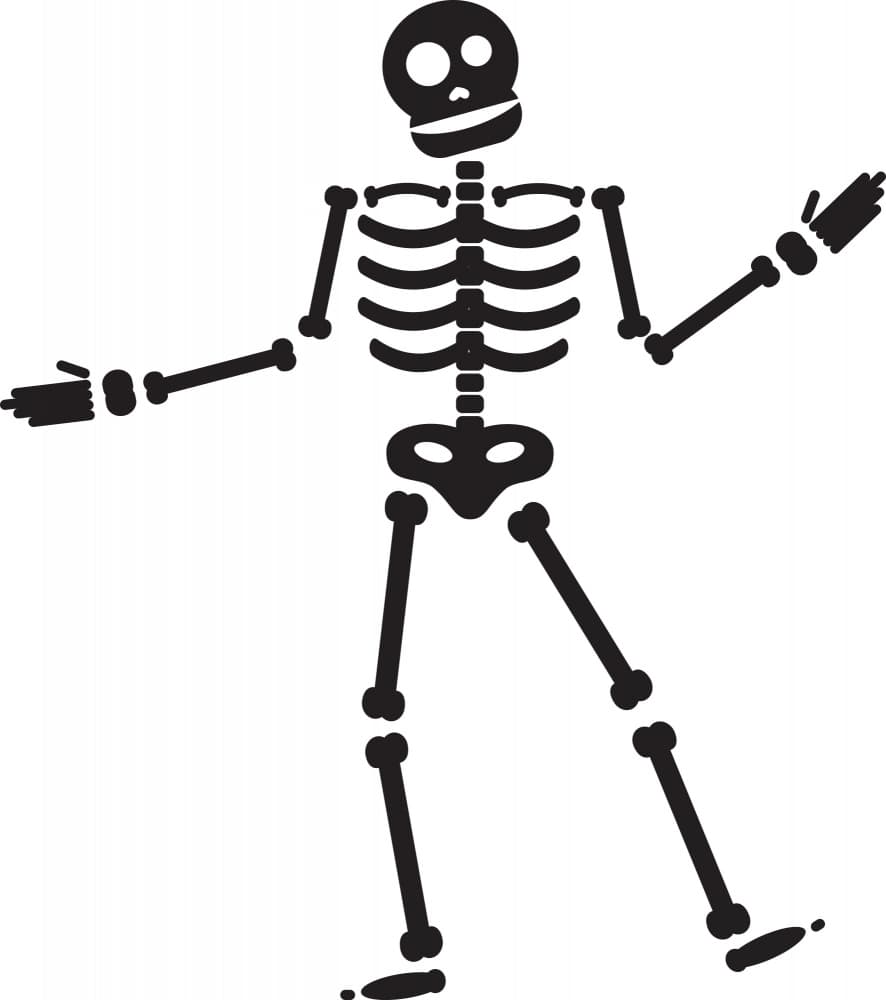 Whimsical Dancing Skeleton by Marika Barsrsind — canvas wall art