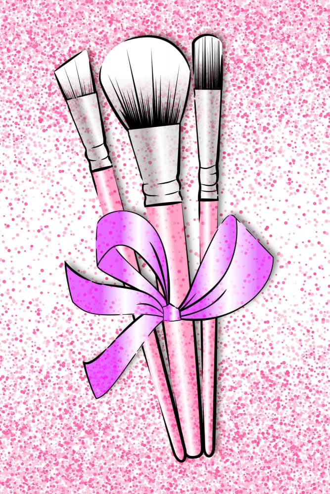 Sparkling Makeup Brushes by Martina — canvas wall art