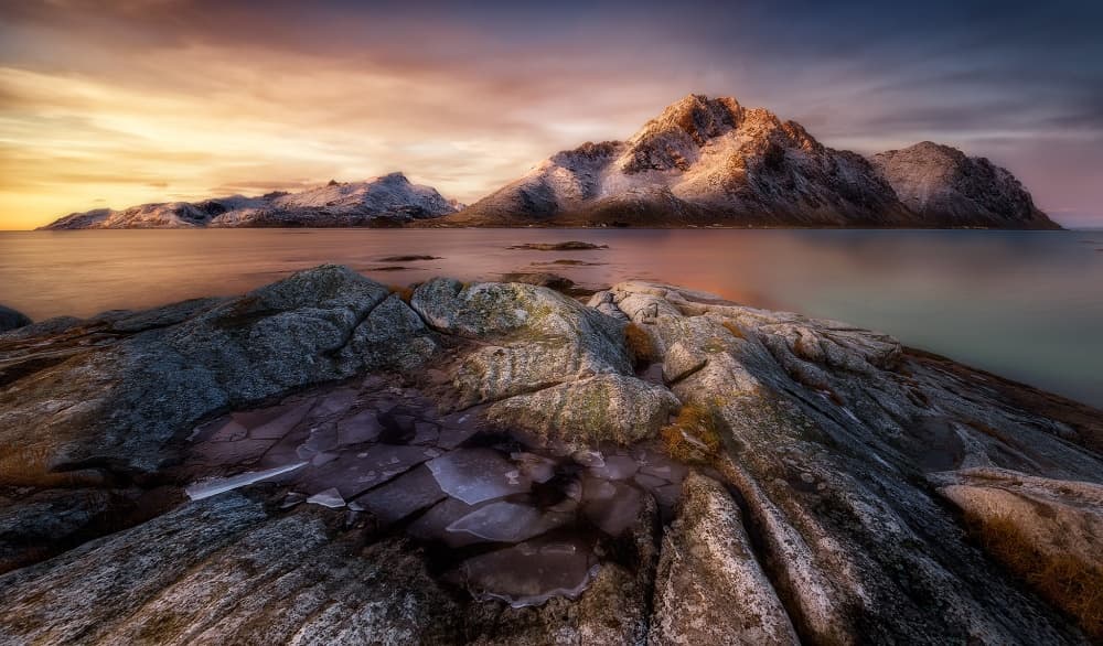 Golden Hour Mountain Coast by Javier de la Torre — canvas wall art