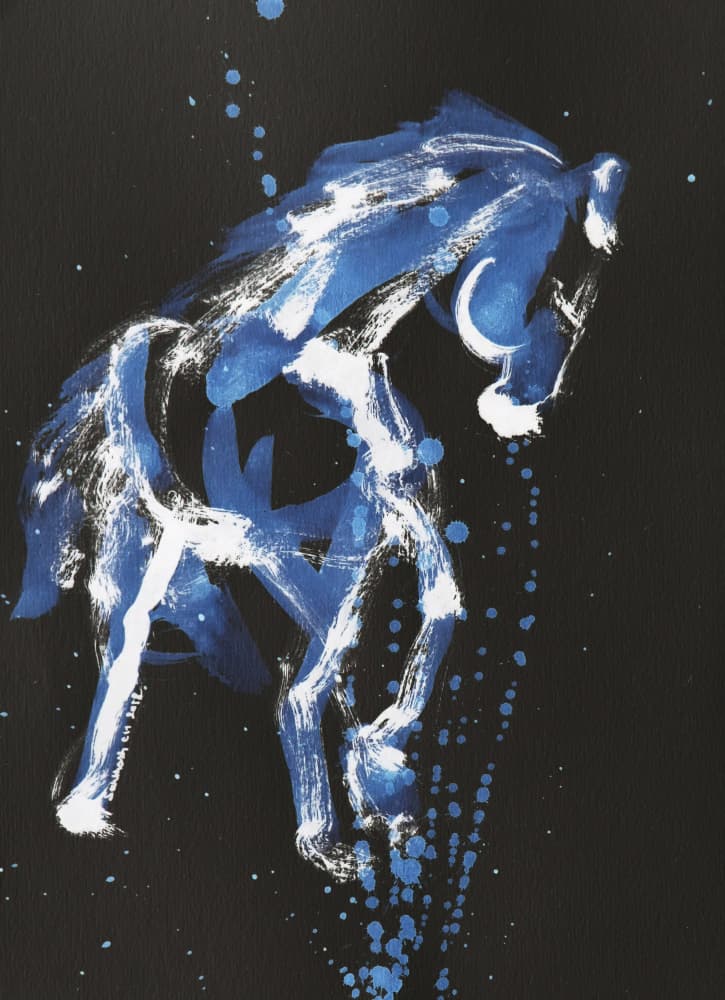 Blue Abstract Horse by Santhosh ch — canvas wall art