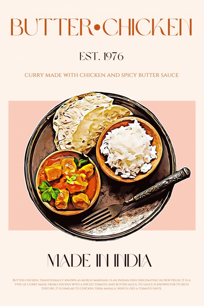 Classic Butter Chicken Meal by Nazma Khokhar — canvas wall art
