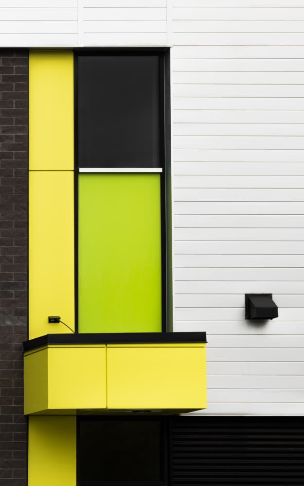 Vibrant Geometric Facade by Miroslaw Prybinski — canvas wall art