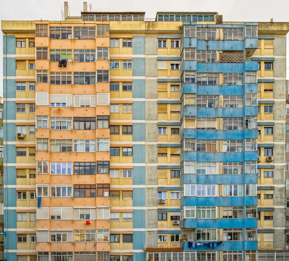 Colorful Apartment Facade by Vitor Martins — canvas wall art