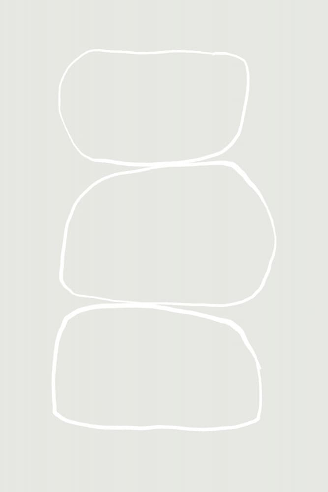 Three Hand Drawn White Stones by uplusmestudio — canvas wall art