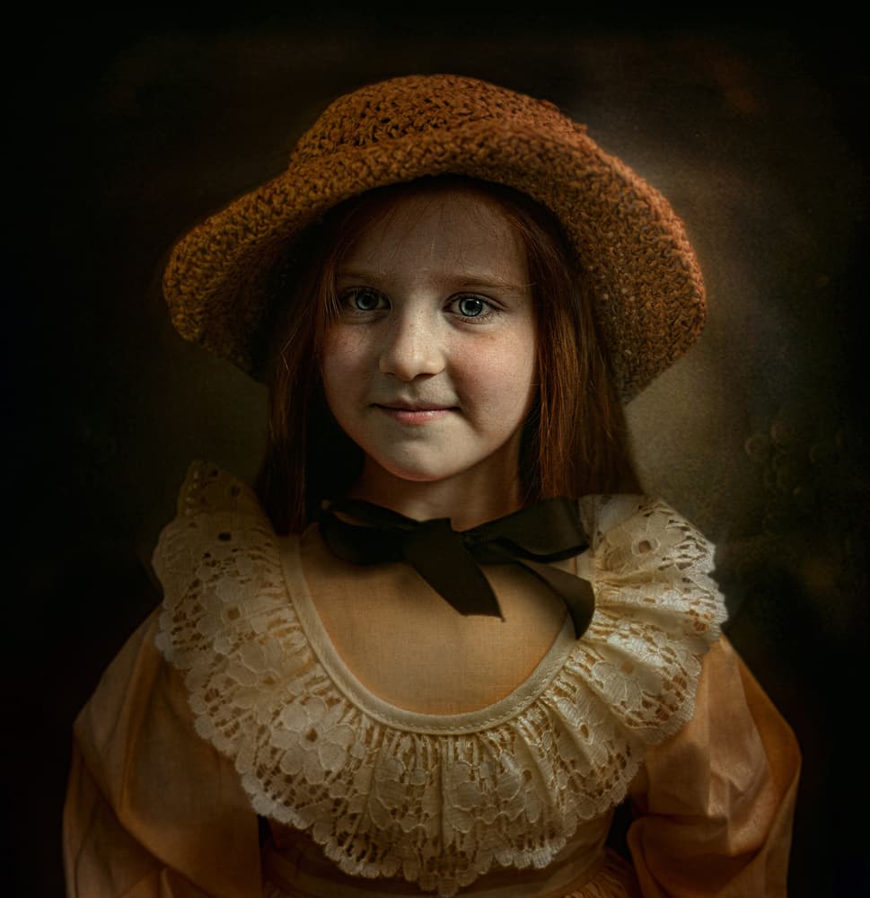 Girl in Straw Hat by Svetlana Melik-Nubarova — canvas wall art