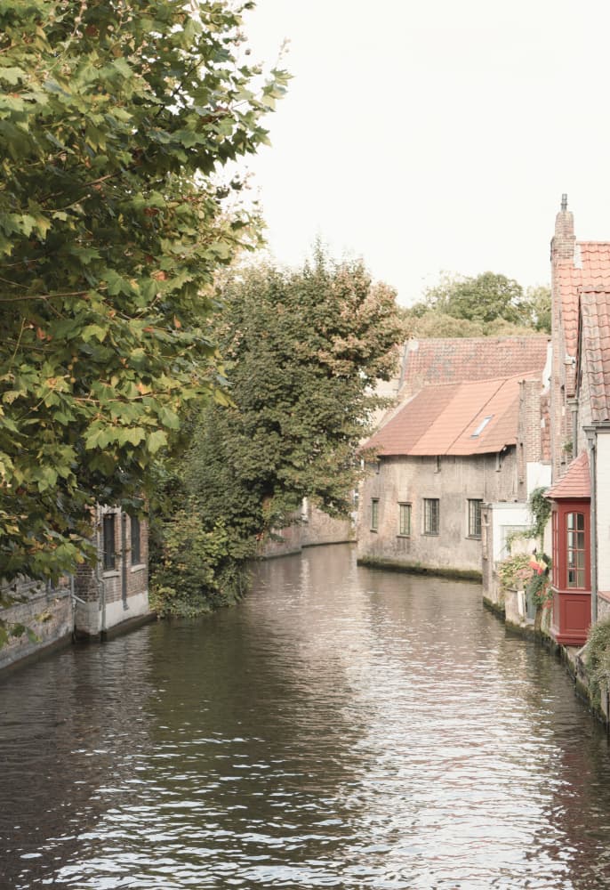 Peaceful Canal Reflections by Courtney Crane — canvas wall art