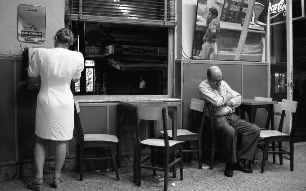 Quiet Cafe Street Scene by Dieter Matthes — canvas wall art