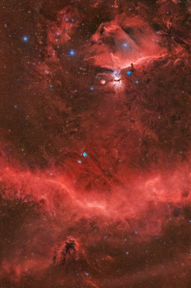 Glowing Red Nebula by Rosa María Rodríguez — canvas wall art