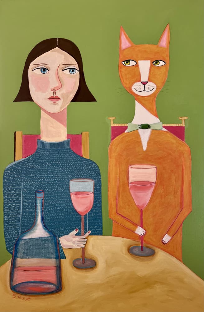 Whimsical Dinner Date by Sharyn Bursic — canvas wall art