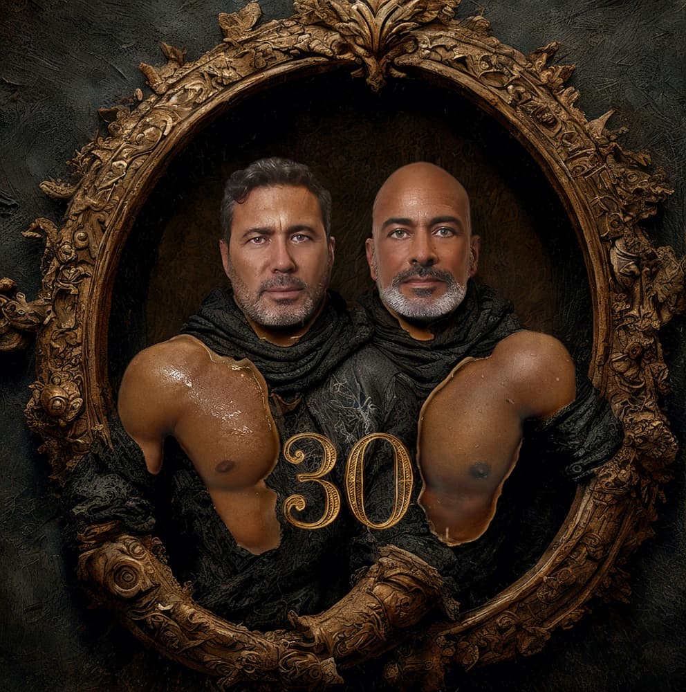 Regal Two Men Portrait by DDiArte — canvas wall art