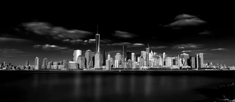 New York City Monochrome Skyline by Jackson Carvalho — canvas wall art