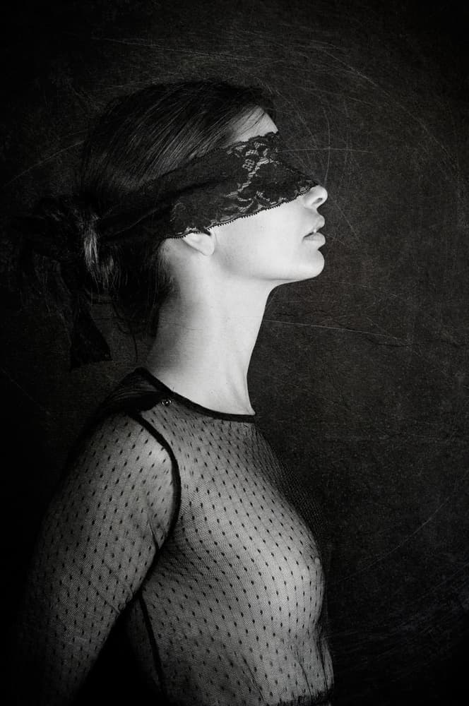 Elegant Blindfolded Woman by Igor Genovesi — canvas wall art