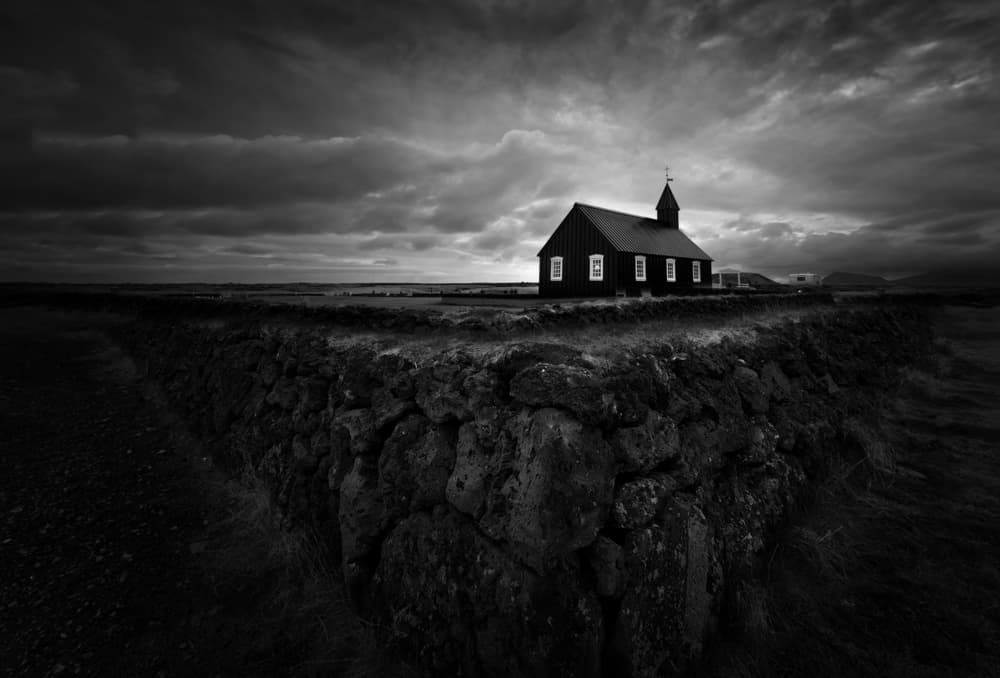 Isolated Black Church by Larry Deng APA — canvas wall art