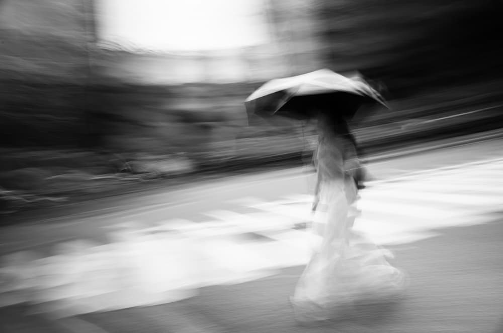 Motion Umbrella Walk by Swen MUN — canvas wall art