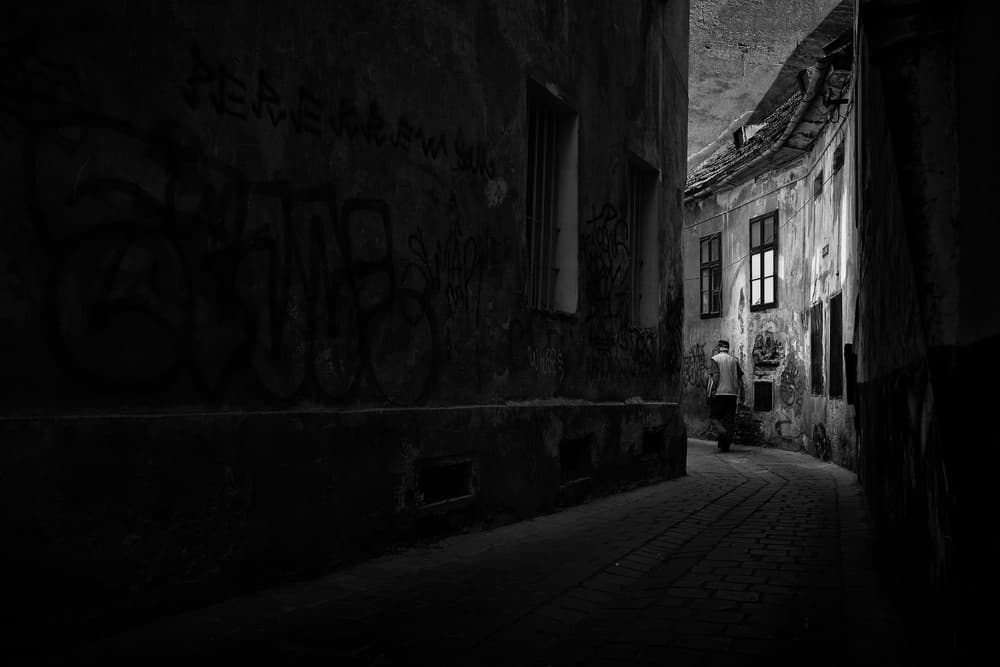 Narrow Alley Mystery by Elena Raceala — canvas wall art