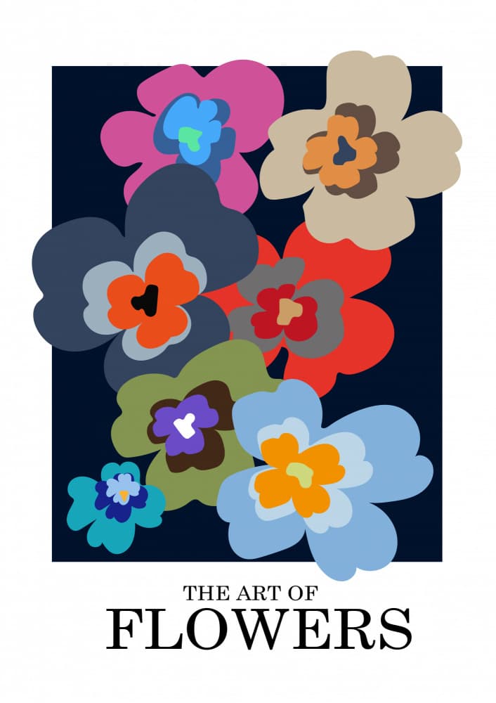 Colorful Abstract Flowers by Frances Collett — canvas wall art