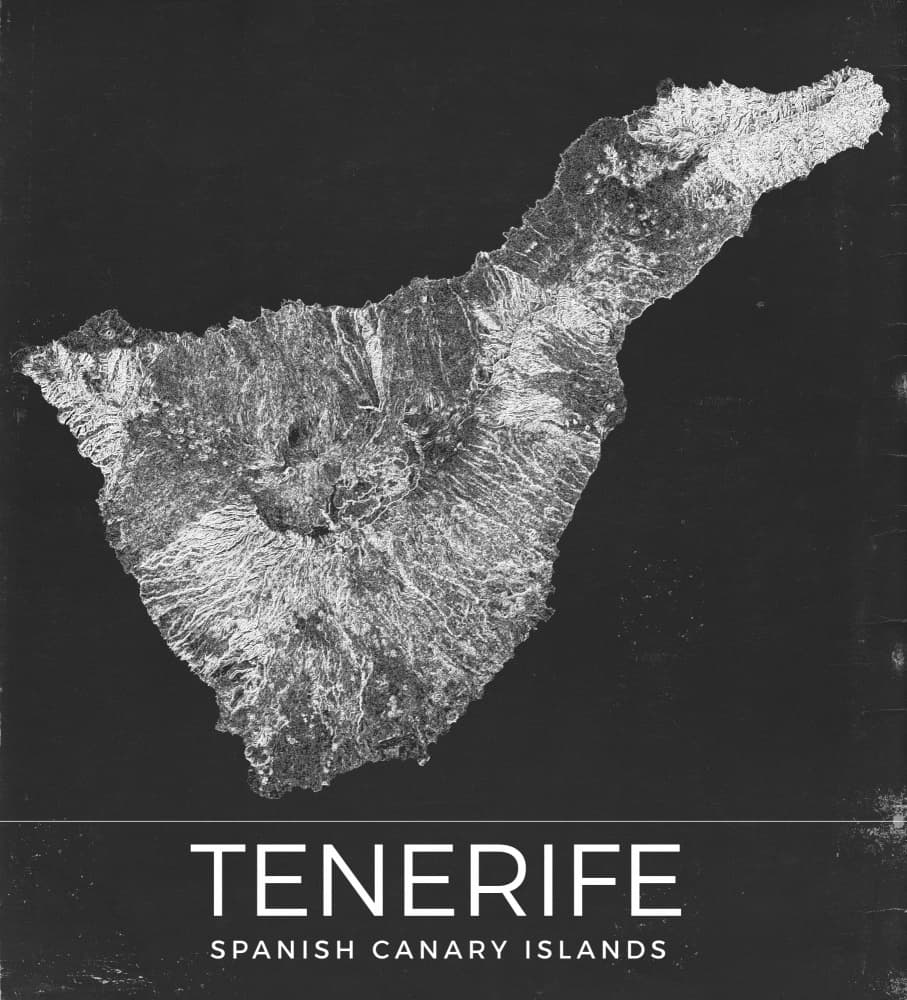 Tenerife Island Topography by Nicholas — canvas wall art