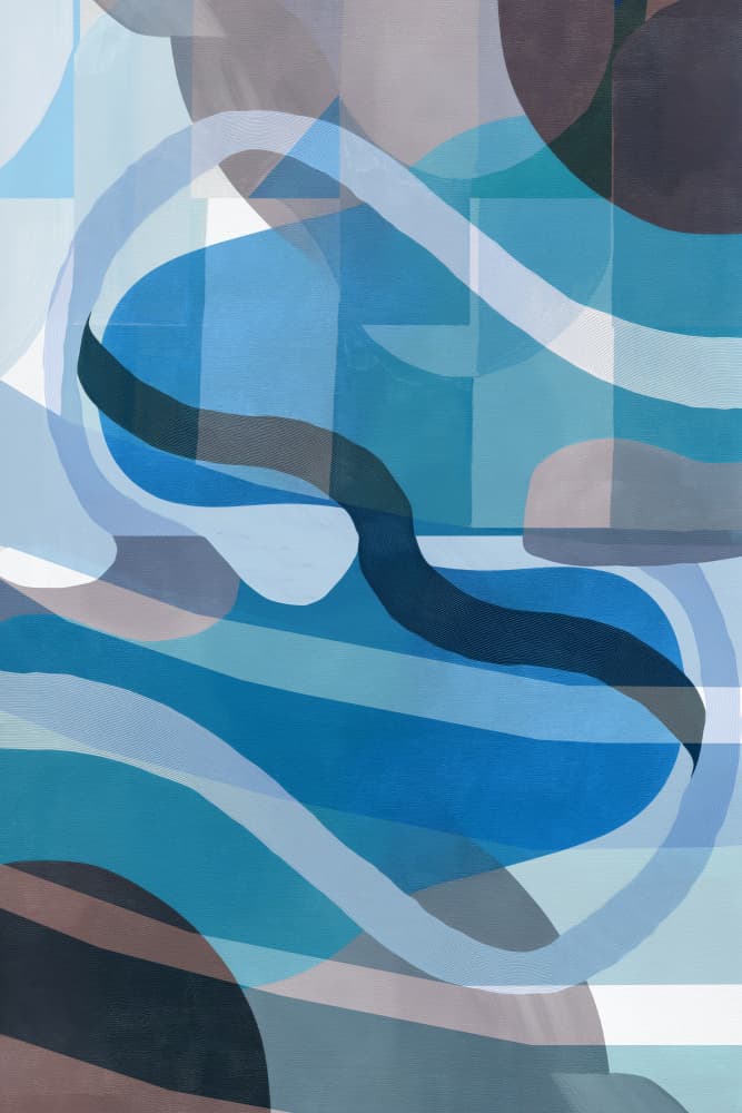 Wavy Blue Forms by cartissi — canvas wall art