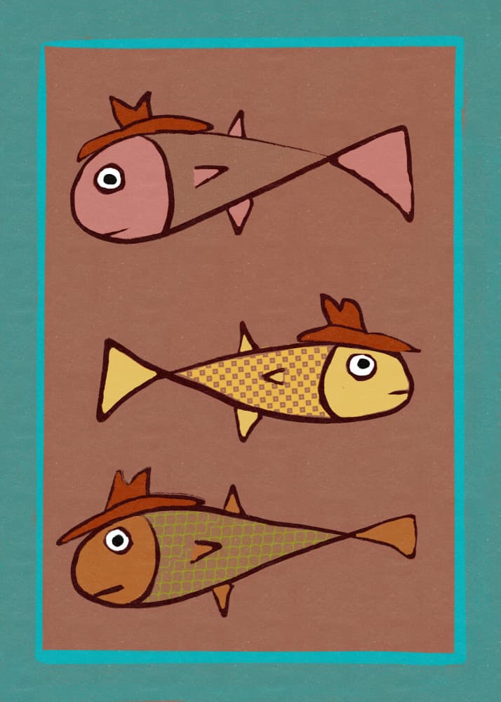 Cowboy fish nursery by Sharyn Bursic — canvas wall art