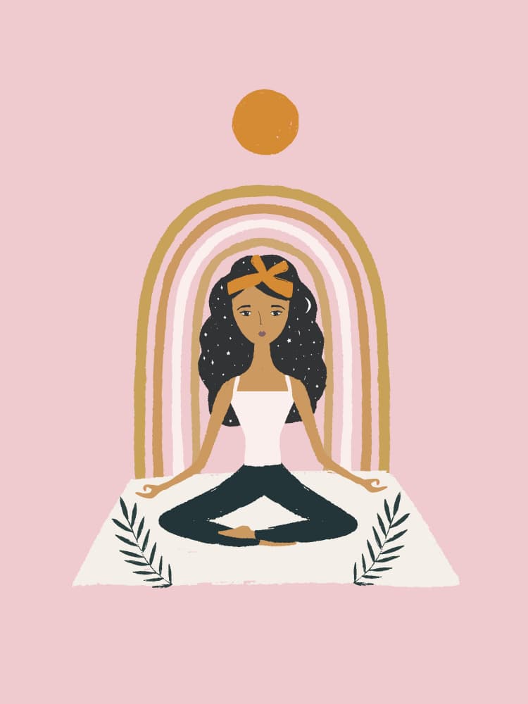 Mindful Rainbow Meditation by Aislinn Simmonds — canvas wall art