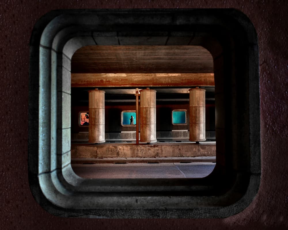 Framed Concrete Tunnel by Jorge Pimenta — canvas wall art