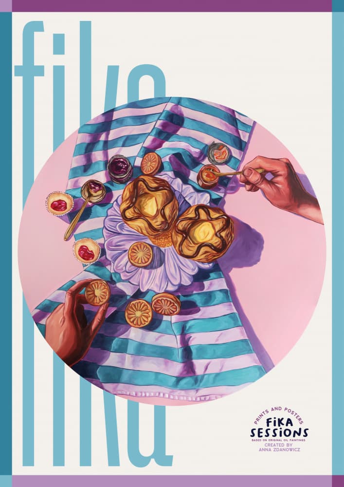 Fika Sweet Treats by Anna Zdanowicz — canvas wall art