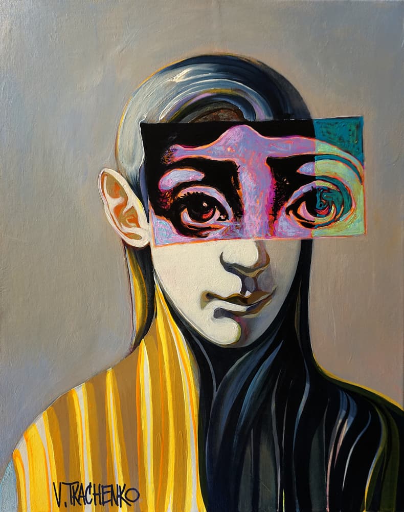Enigmatic Fragmented Gaze by Victor Tkachenko — canvas wall art