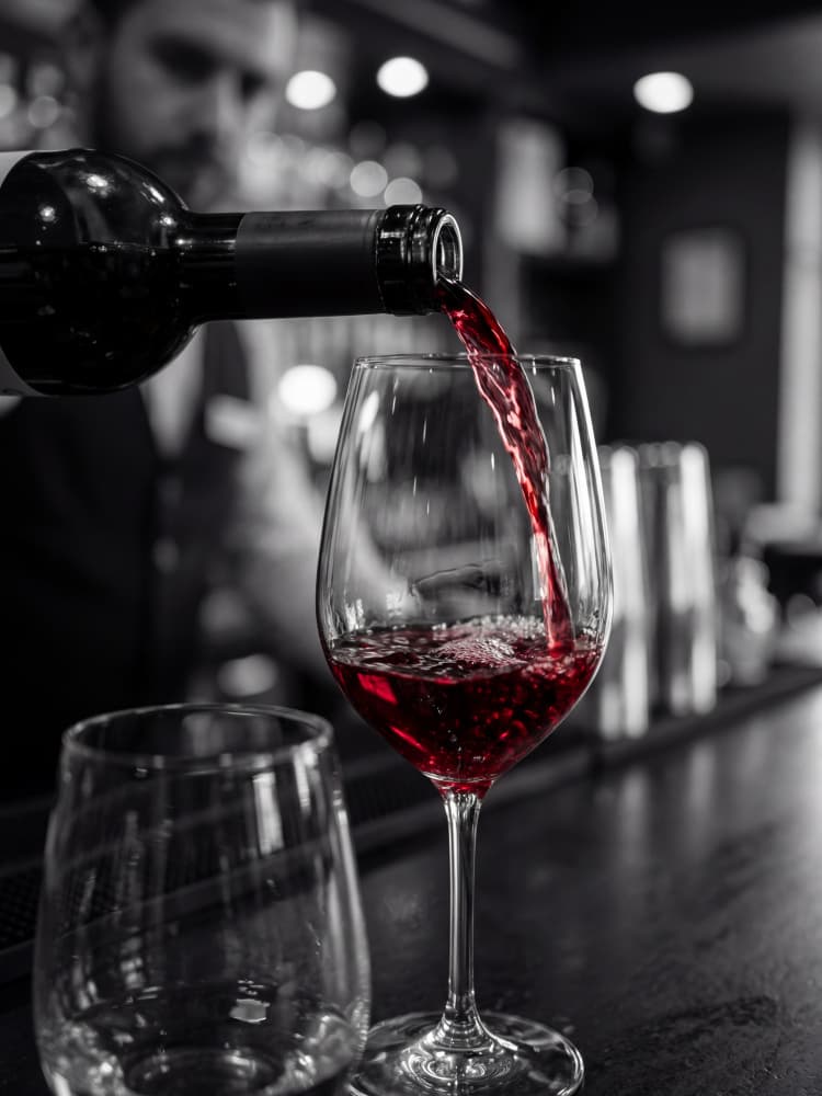 Red Wine Bar Pour by Andreas Magnusson — canvas wall art