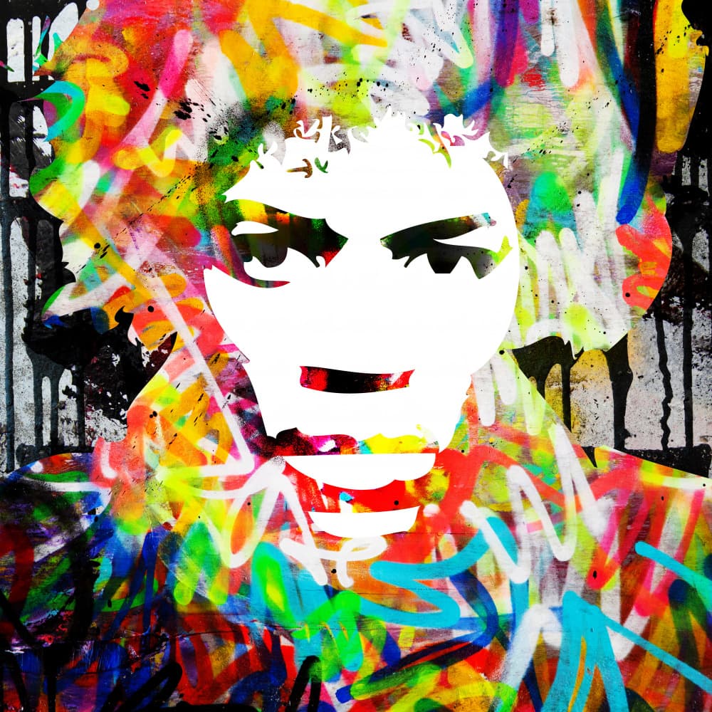 Vibrant Graffiti Portrait by PASLIER Morgan — canvas wall art