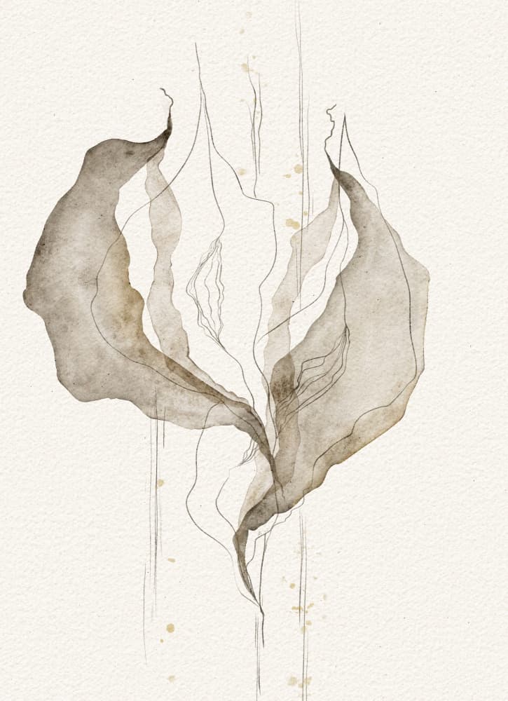 Flowing Neutral Botanicals by Ankie Kooi — canvas wall art