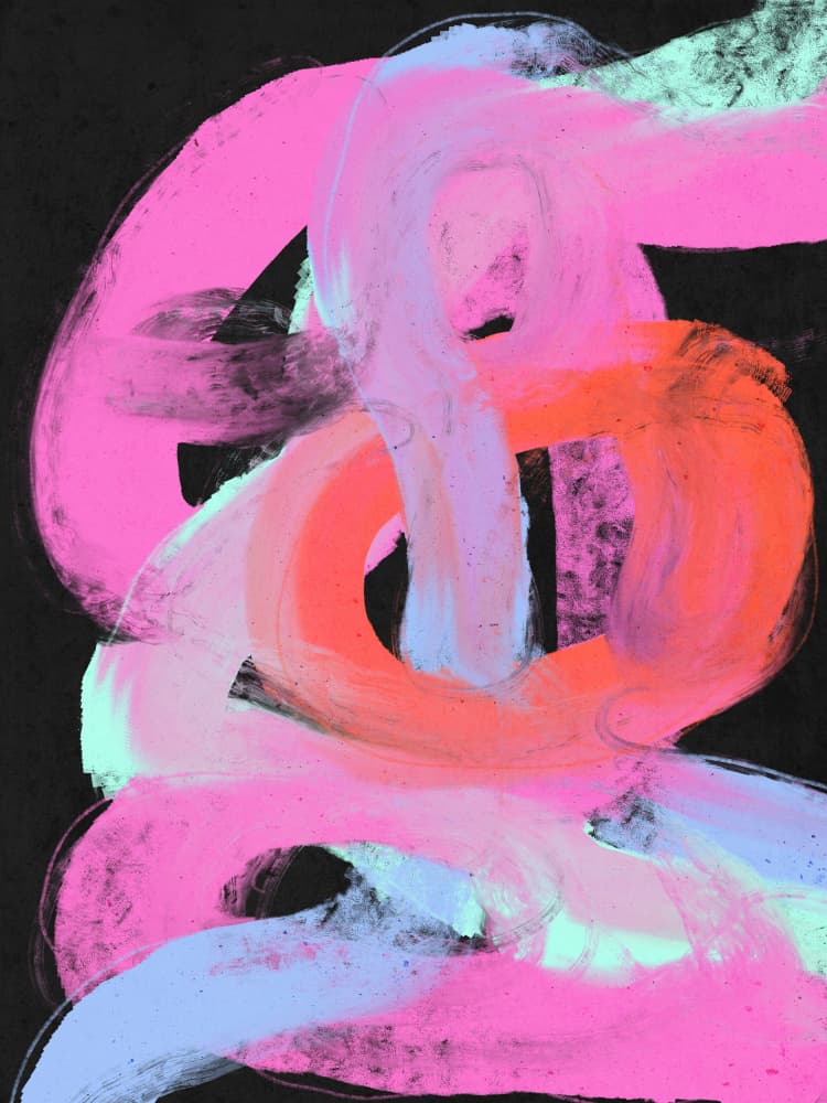 Neon Swirls by Treechild — canvas wall art