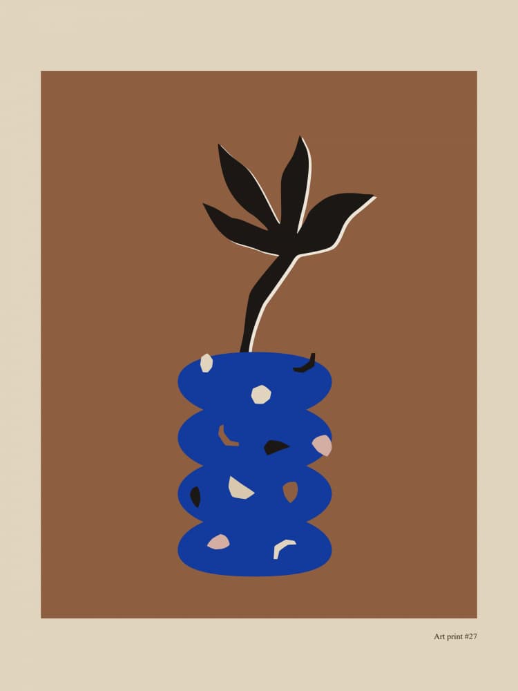 Bold Blue Vase by Treechild — canvas wall art