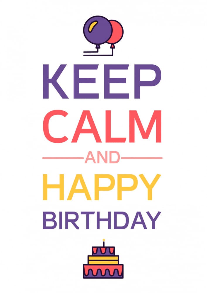 Keep Calm Happy Birthday by Marika Barsrsind — canvas wall art