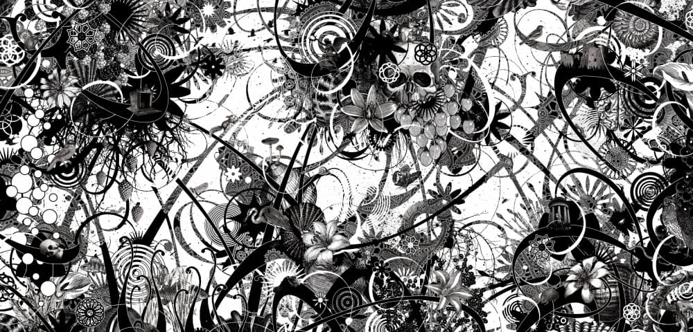 Intricate Skull Floral Fantasy by Jaco Putker — canvas wall art