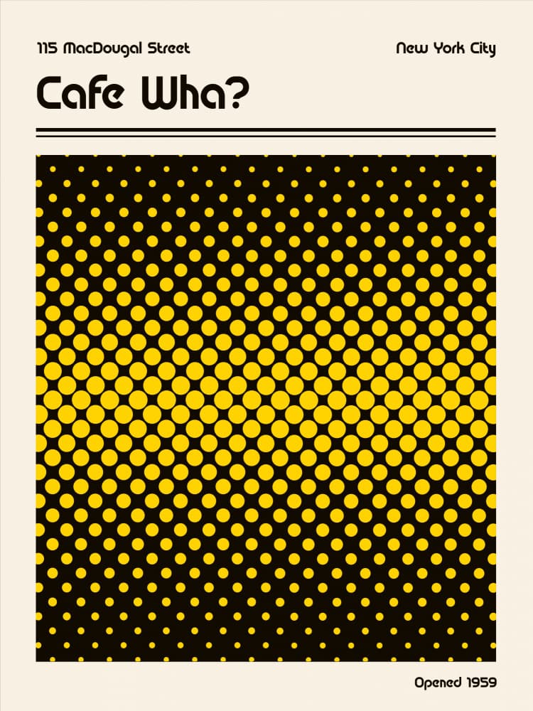 Retro Cafe Wha Dots by Retrodrome — canvas wall art