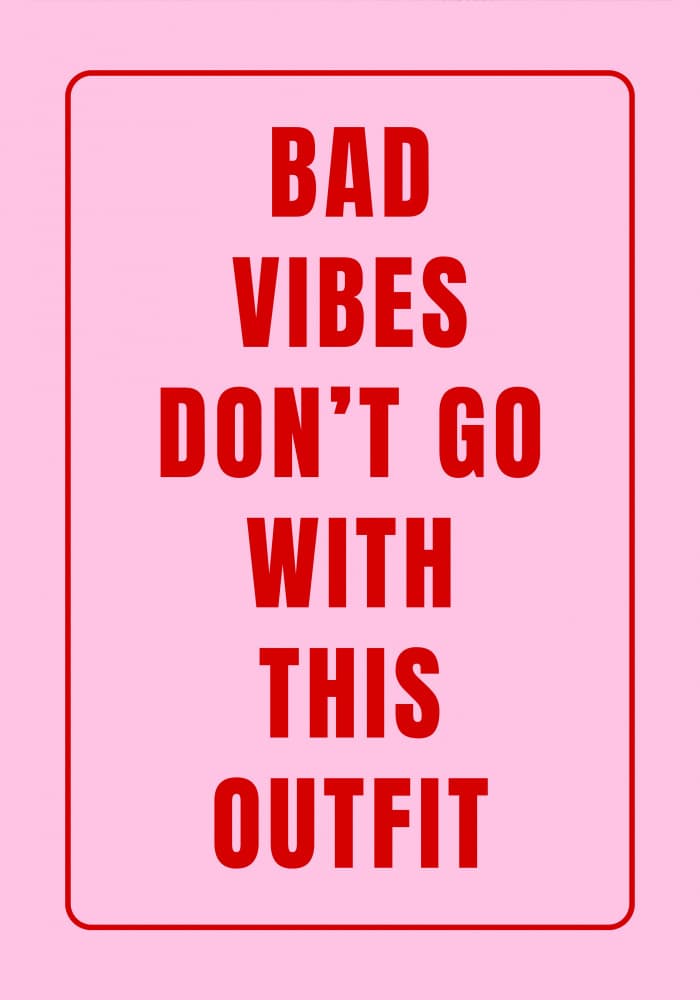 Bad Vibes Outfit Quote by Athene Fritsch — canvas wall art